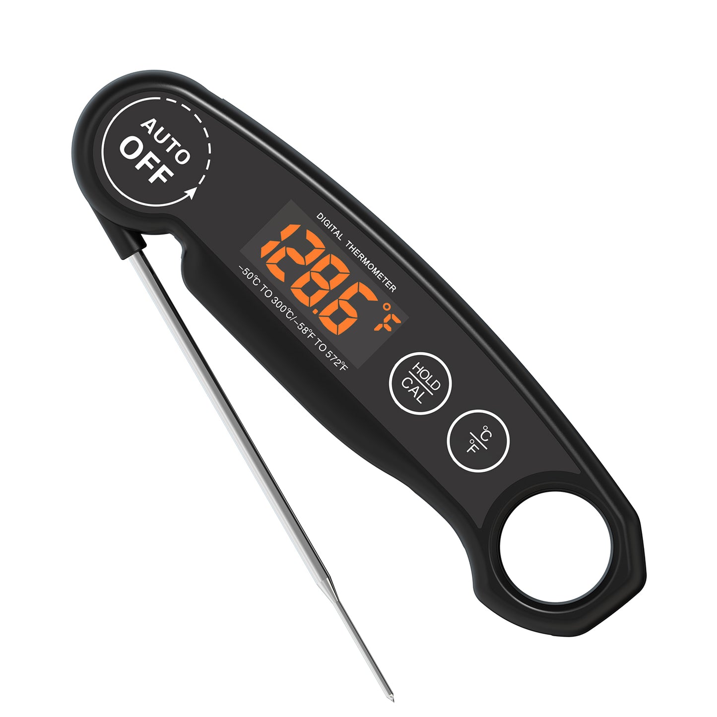 Rechargeable Digital Meat Thermometer with LED Screen, Readings Fast and Accurate Instant Read Food Thermometer for BBQ, Grill