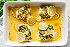 Baked Cod with Lemon Herb Butter