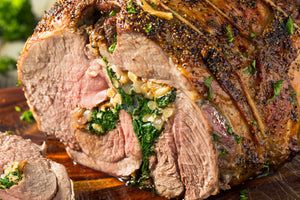 Stuffed Lamb with Spinach and Pine Nuts