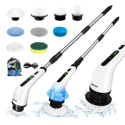 Listime® Electric Spin Scrubber with 9 Replaceable Brush Heads