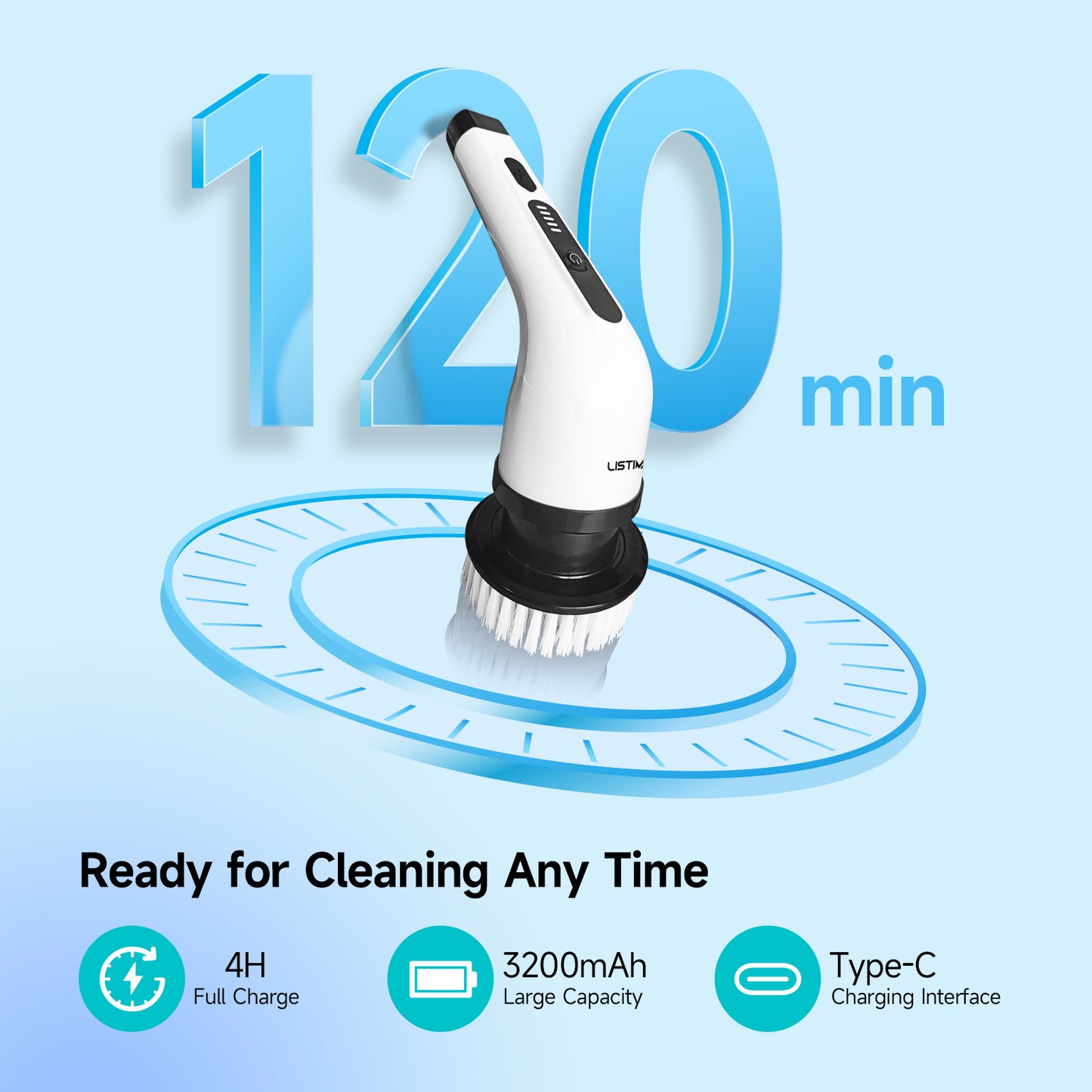 Listime® Electric Spin Scrubber with 9 Replaceable Brush Heads