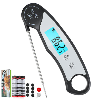 Listime® Waterproof Instant Read Food Thermometer with Backlight,Calibration and Power Display