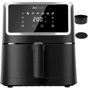 JoyOuce Air Fryer 5.8 QT with Extra Air Fryer Accessories for Oilless Cooking,Smart Touch Screen with 8 Presets,1700W (5.8qt, black-2a)