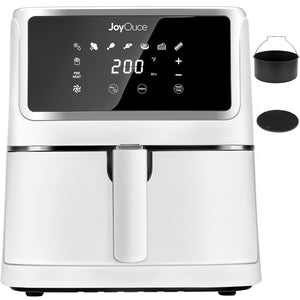 JoyOuce Air Fryer 5.8 QT with Extra Air Fryer Accessories for Oilless Cooking,Smart Touch Screen with 8 Presets,1700W (5.8qt, white-2a)